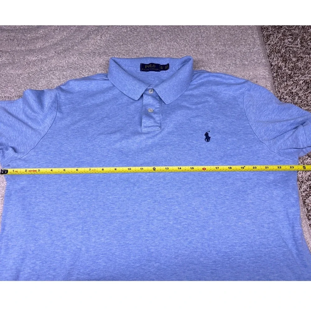 Polo‎ Ralph Lauren Polo Shirt Mens XL Light Blue Heather Short Sleeve Logo
